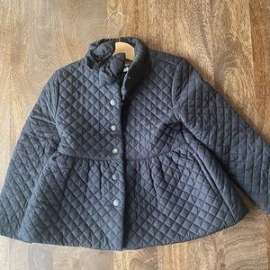 Janie & Jack black quilted coat.